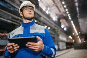Professionnel réalisant une démarche de prévention des risques en entreprise